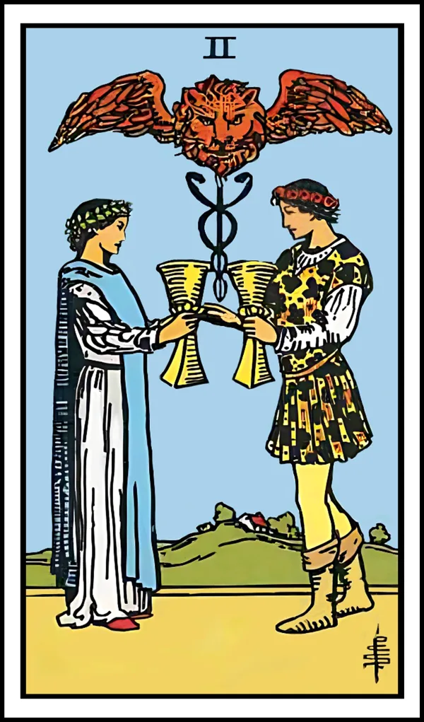 Carta de tarot Dos de Copas